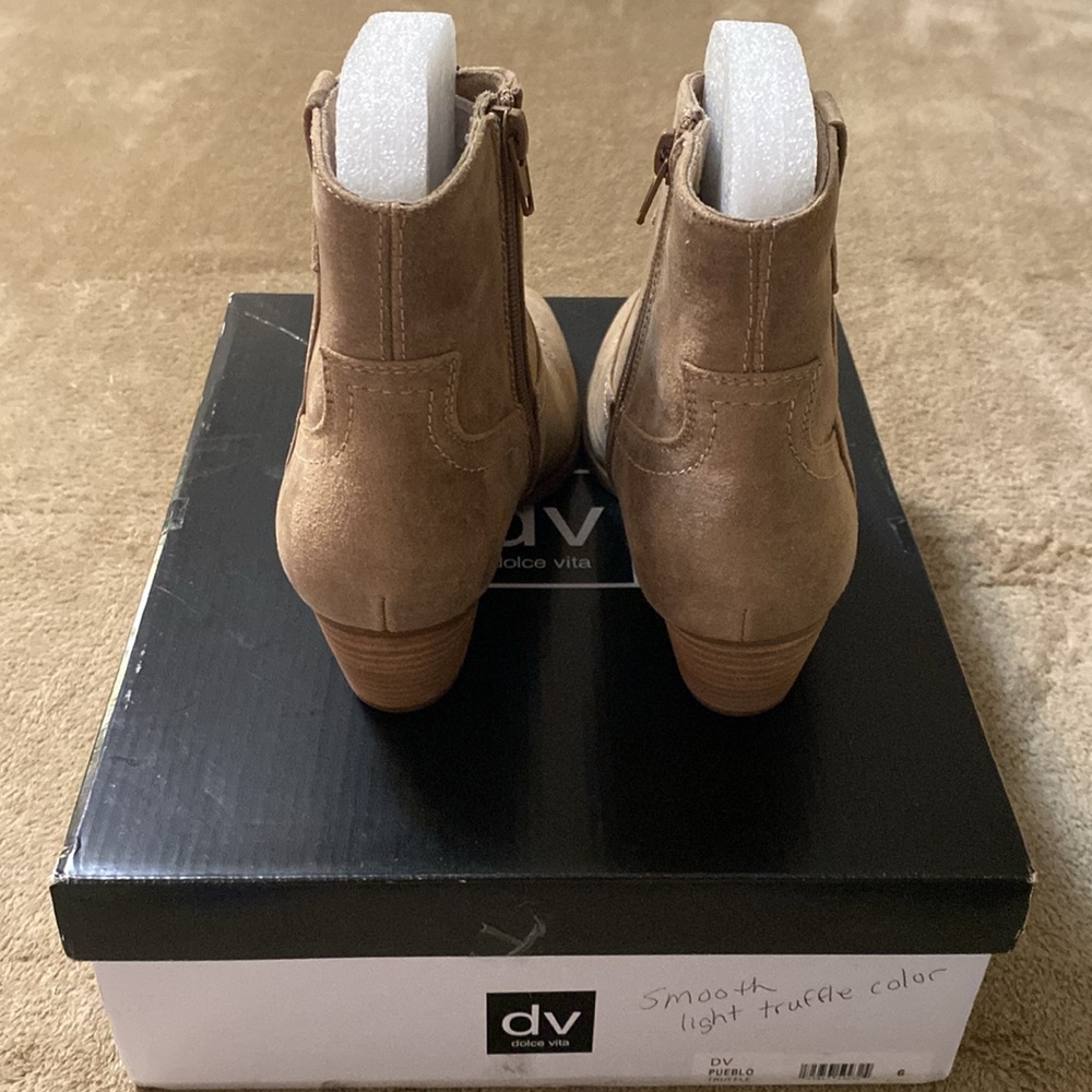 Dolce Vita Taupe Suede Ankle Booties - Picture 2 of 5